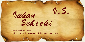Vukan Sekicki vizit kartica